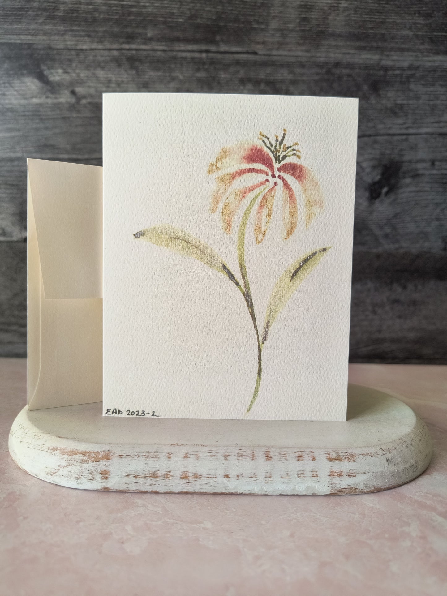 Fuchsia/Gold Dahlia Card