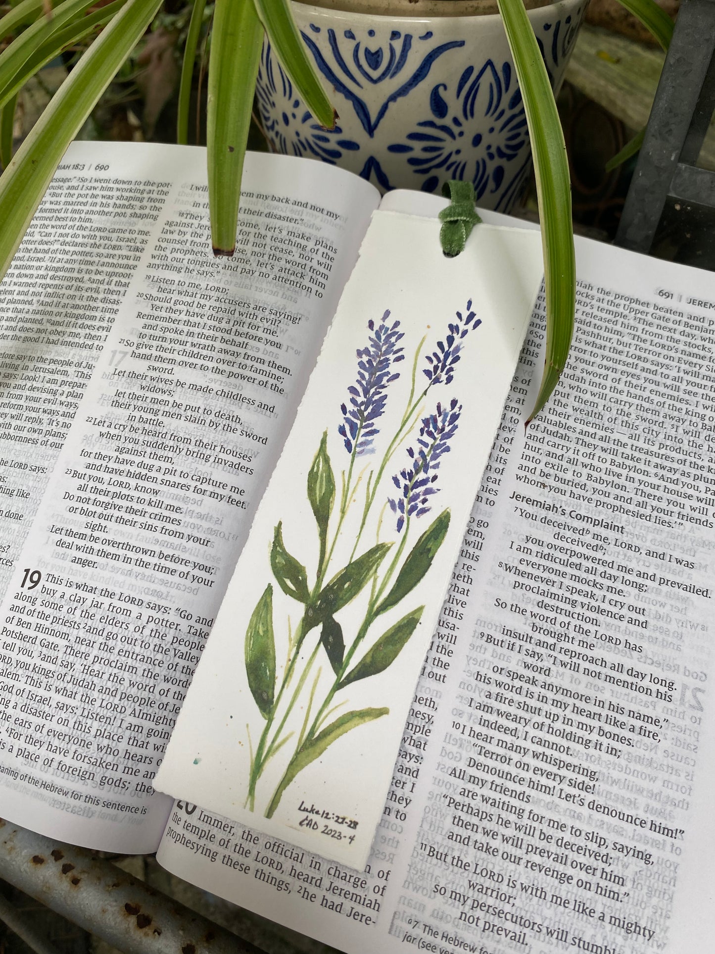 Lavender Stems Bookmark-Artist Enhanced