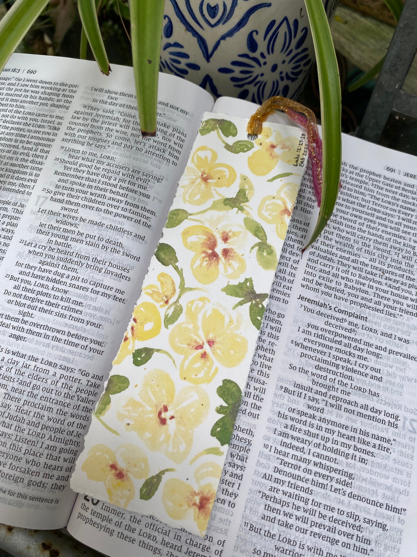 Yellow Pansies Bookmark-Artist Enhanced