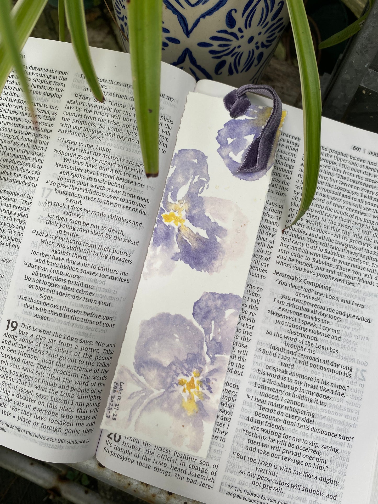 African Violet (Purple) Bookmark-Artist Enhanced