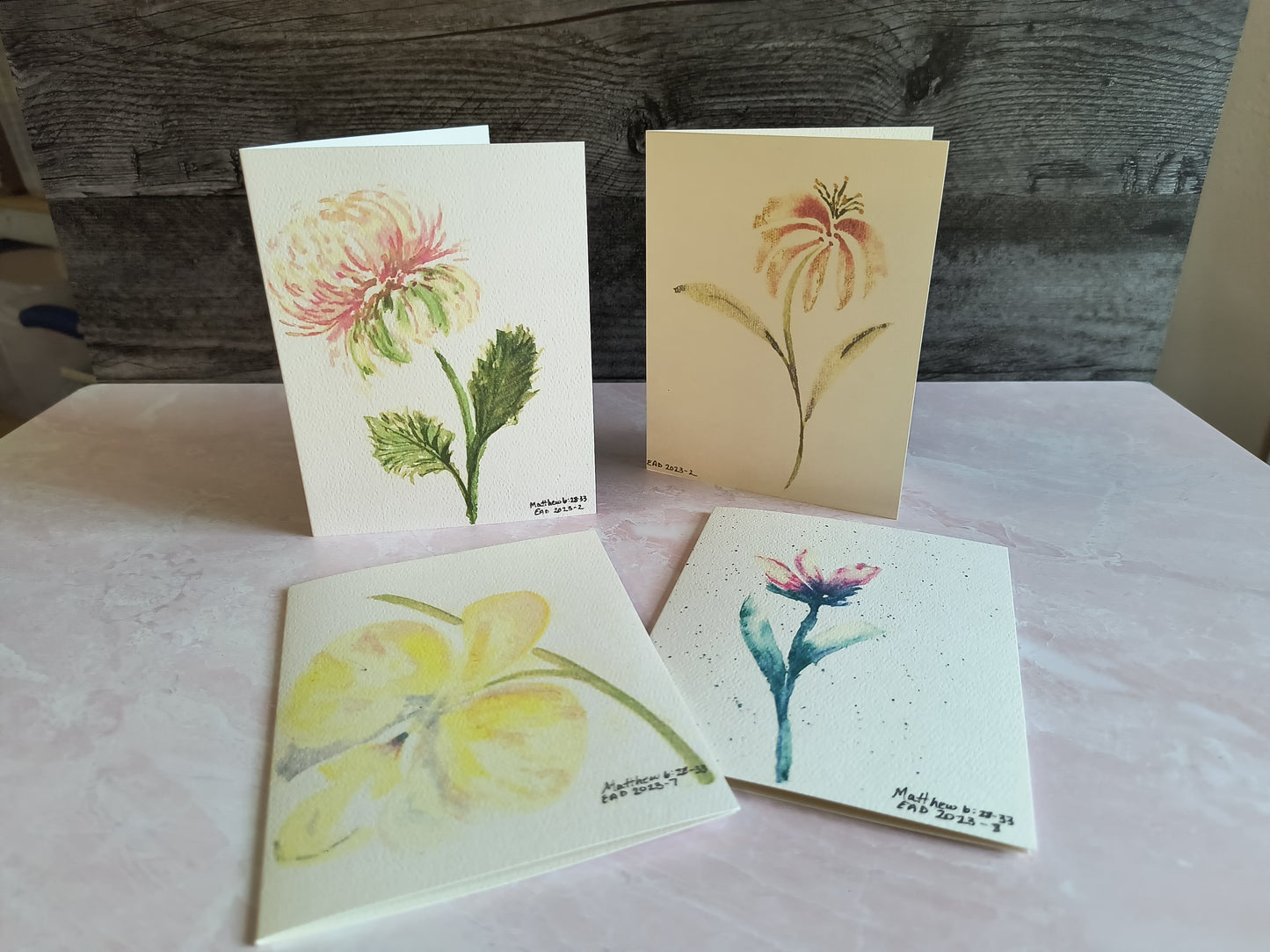 "SIMPLE JOY" Watercolor Floral Greeting Cards