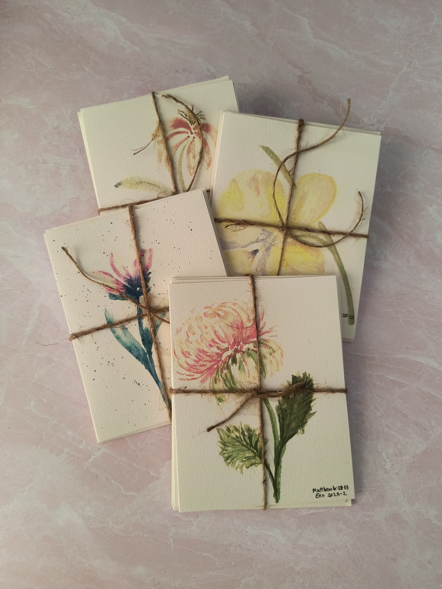 "SIMPLE JOY" Watercolor Floral Greeting Cards