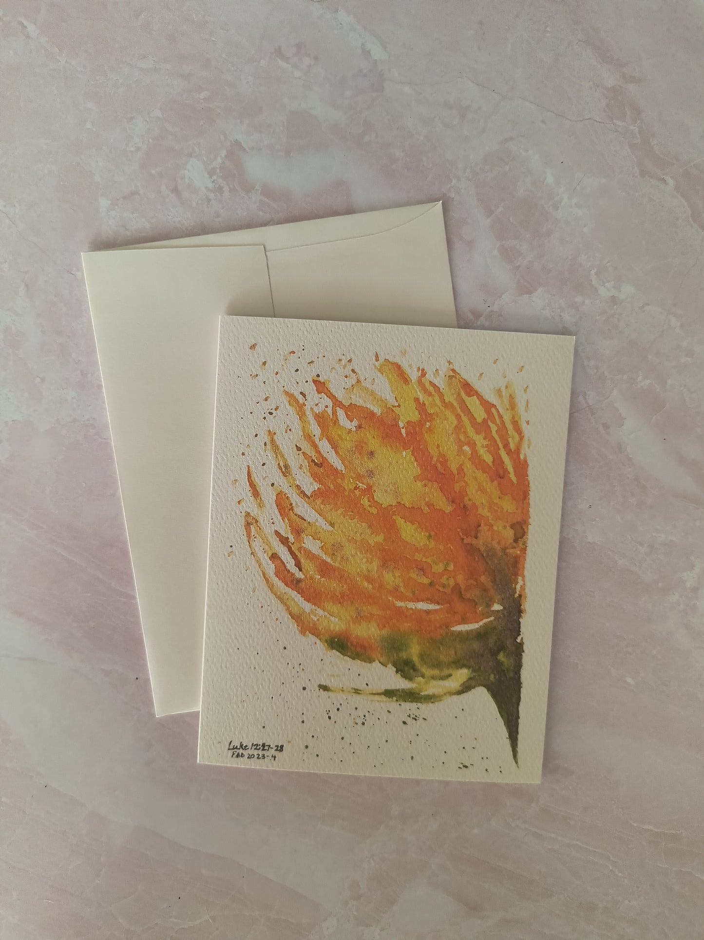 Gold Waterlily Card