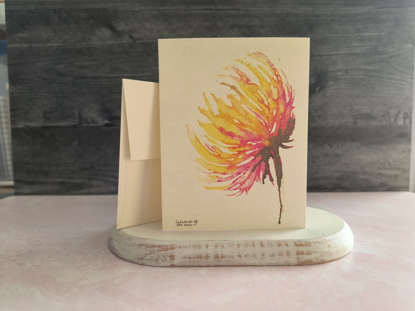 Pink/Yellow Waterlily Card
