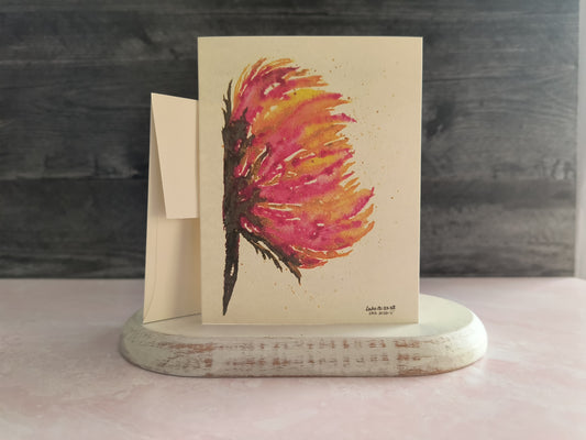 Dark Pink/Gold Waterlily Card