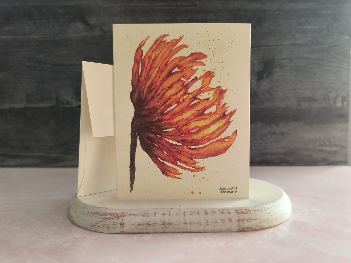 Bronze/Red Waterlily Card