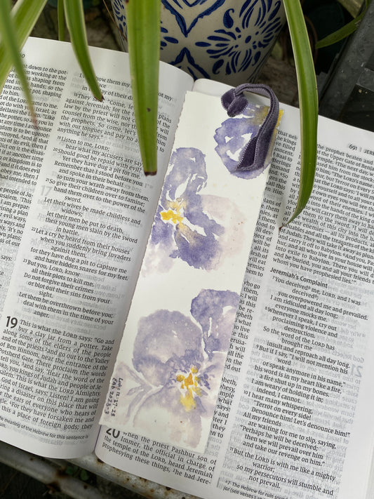 African Violet (Purple) Bookmark-Artist Enhanced