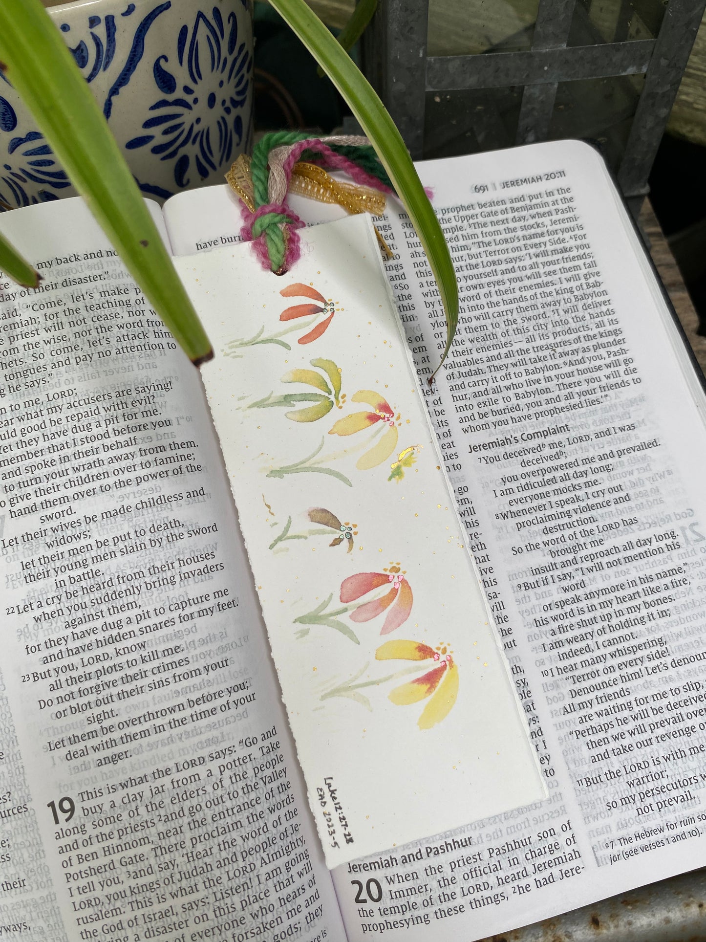 Wildflowers & Butterfly Bookmark -Artist Enhanced