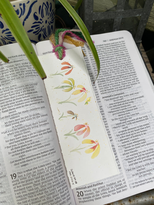 Wildflowers & Butterfly Bookmark -Artist Enhanced