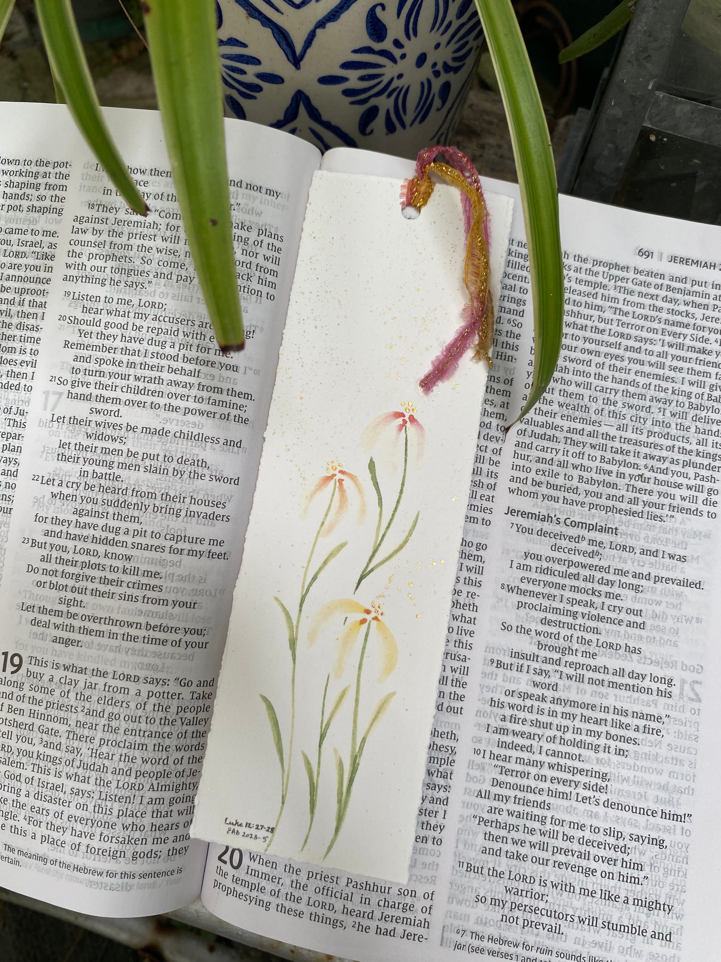 3 Tiny Wildflowers Bookmark - Artist Enhanced